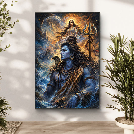 Lord Shiva Premium Canvas Painting - Canvas Wall Art | Decor By Neon