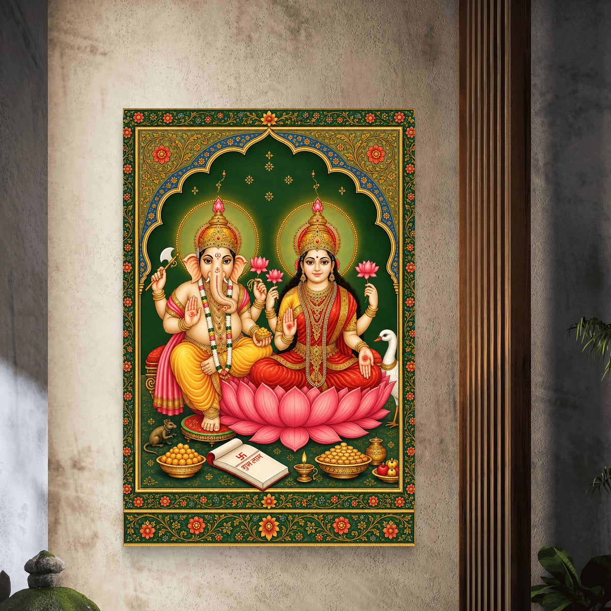Ganesh Lakshmi Ji Premium Canvas Painting - Buy Online | Decor By Neon