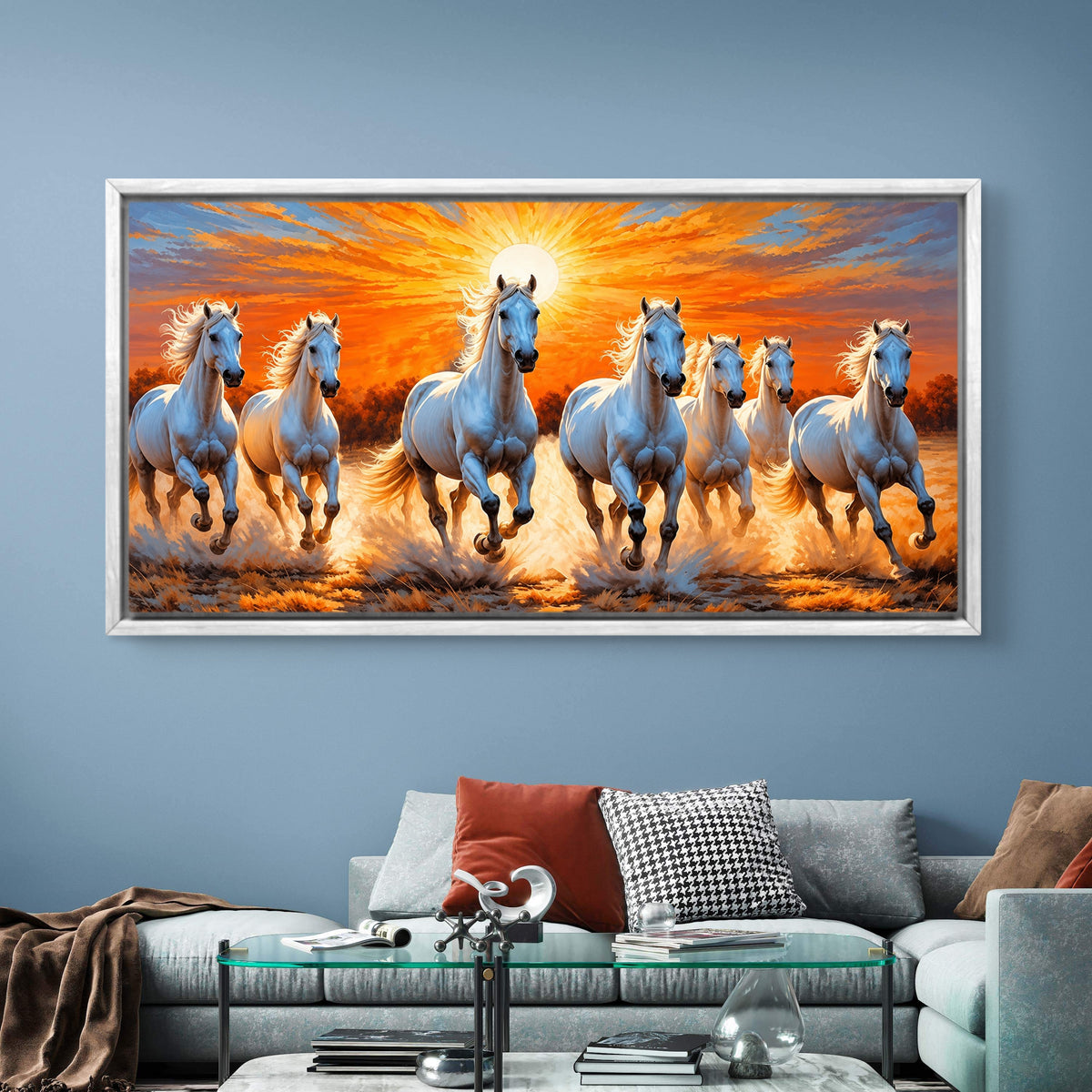Seven Horses Premium Canvas Painting - Buy Online | Decor By Neon