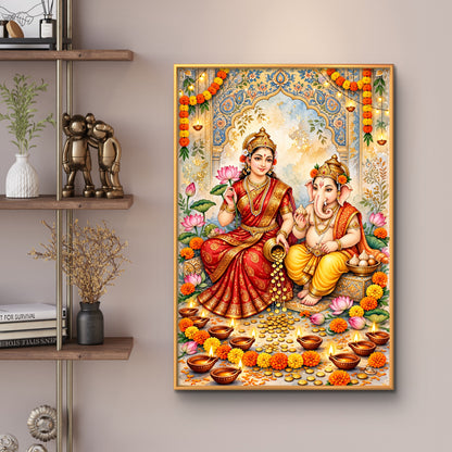 Ganesh Lakshmi Ji Premium Canvas Painting
