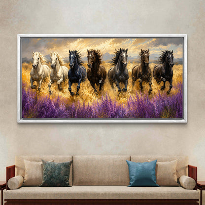 Seven Horses Premium Canvas Painting