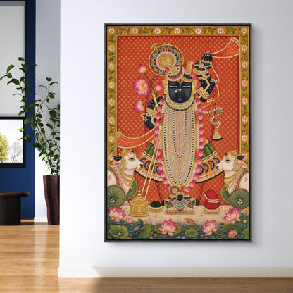 Traditional Pichwai Shrinathji Premium Canvas Painting