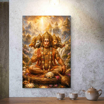 Panchmukhi Hanuman Ji Premium Canvas Painting
