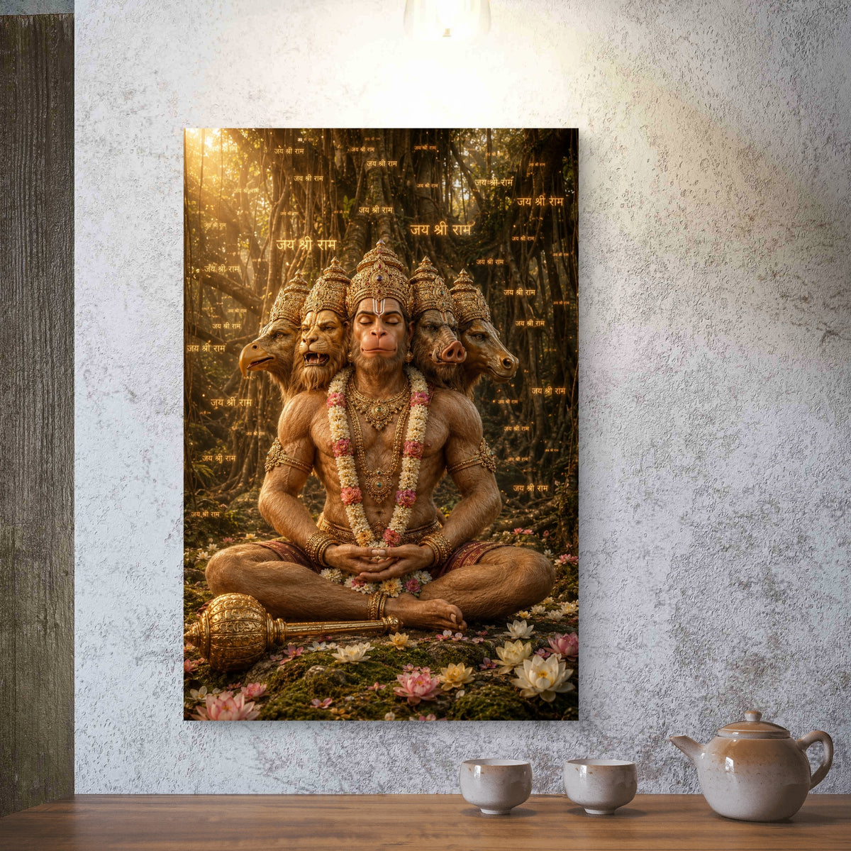 Panchmukhi Hanuman Ji Premium Canvas Painting - Buy Online | Decor By Neon