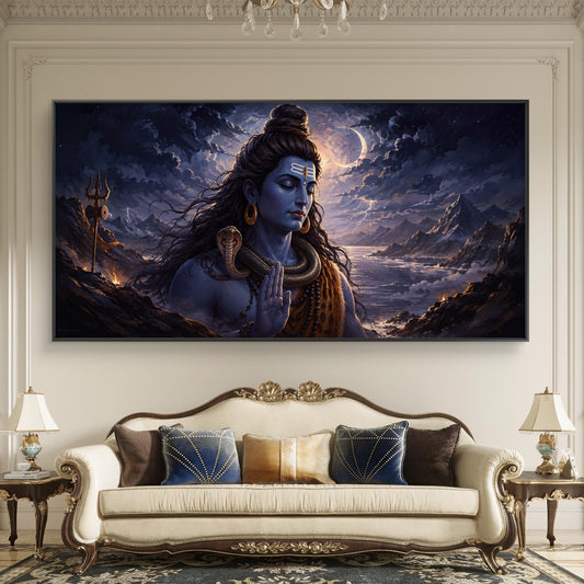 Lord Shiva Premium Canvas Painting - Canvas Wall Art | Decor By Neon