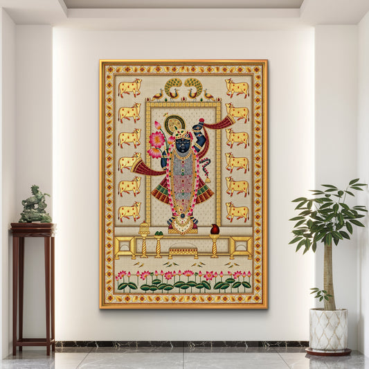 Traditional Pichwai Shrinathji Premium Canvas Painting - Premium Wall Art | Decor By Neon
