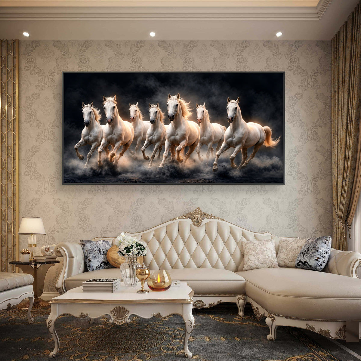 Seven Horses Premium Canvas Painting - Buy Online | Decor By Neon
