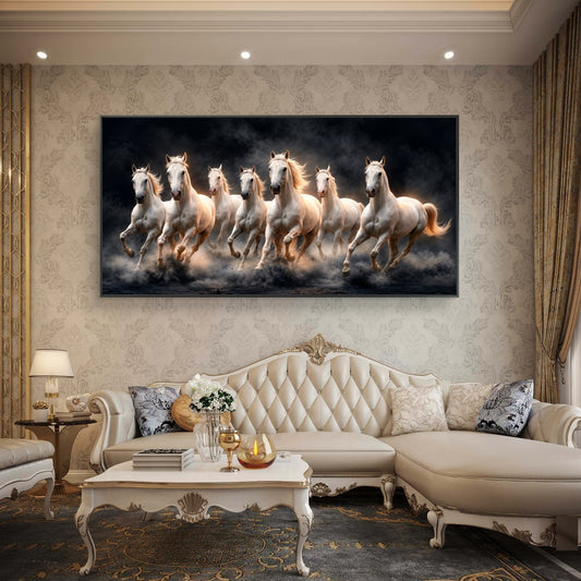 Seven Horses Premium Canvas Painting - Canvas Wall Art | Decor By Neon