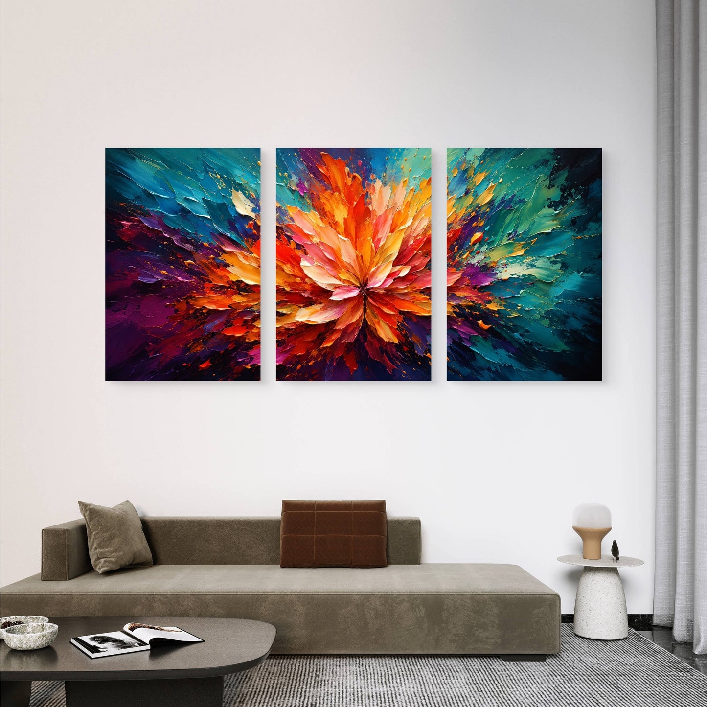 Set of 3 Abstract Art Premium Canvas Painting - Buy Online | Decor By Neon