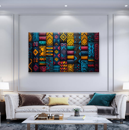 Folk Pattern Wall Premium Canvas Wall Painting - Canvas Wall Art | Decor By Neon