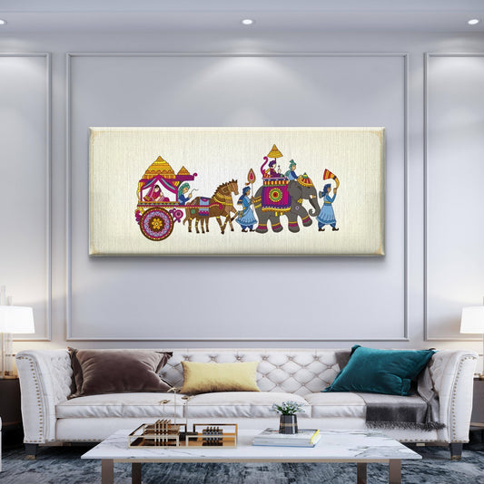 The Royal Procession Premium Canvas Wall Painting - Canvas Wall Art | Decor By Neon