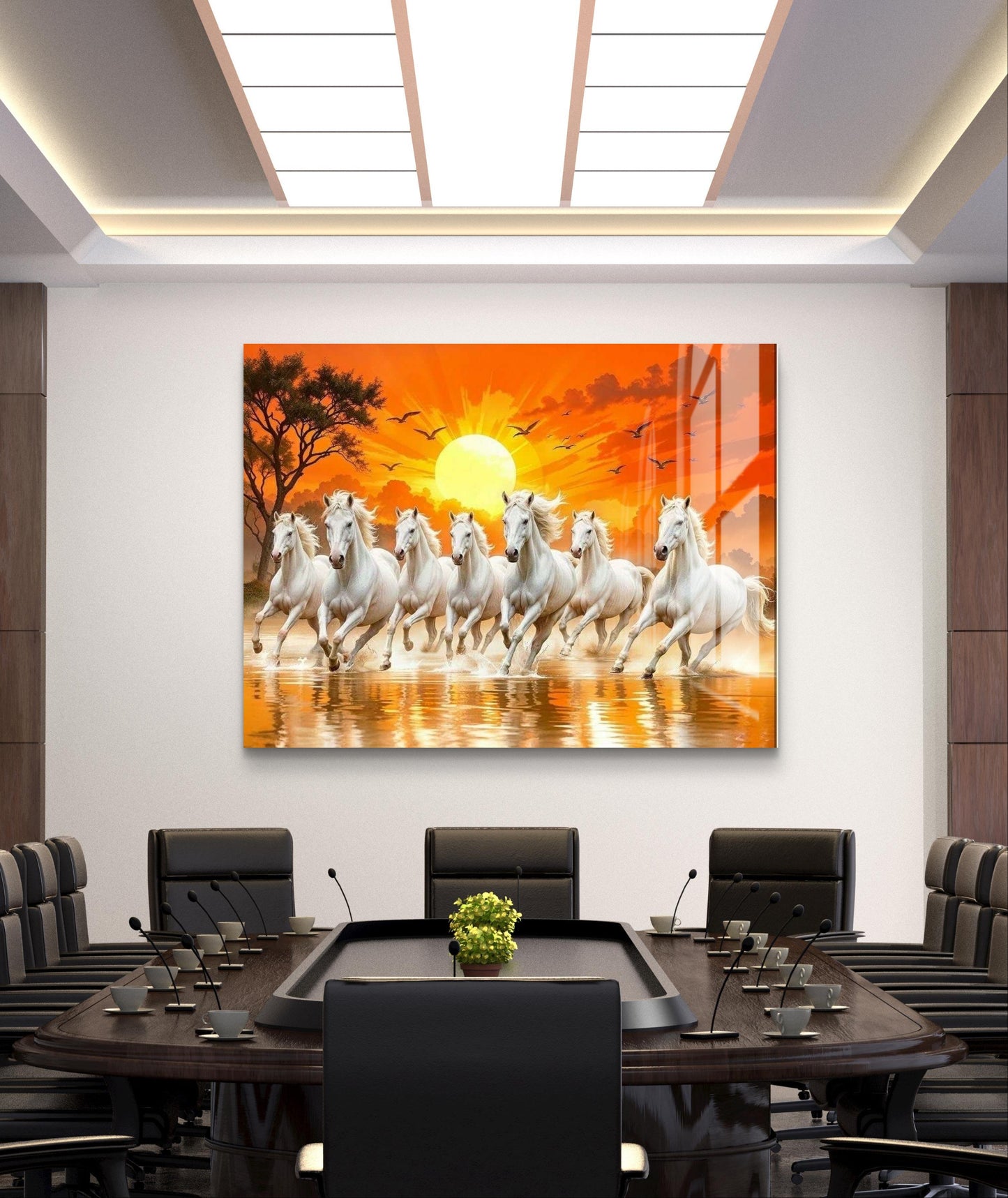 Seven Running Horses Premium Acrylic Wall Art for Home & Office Decor