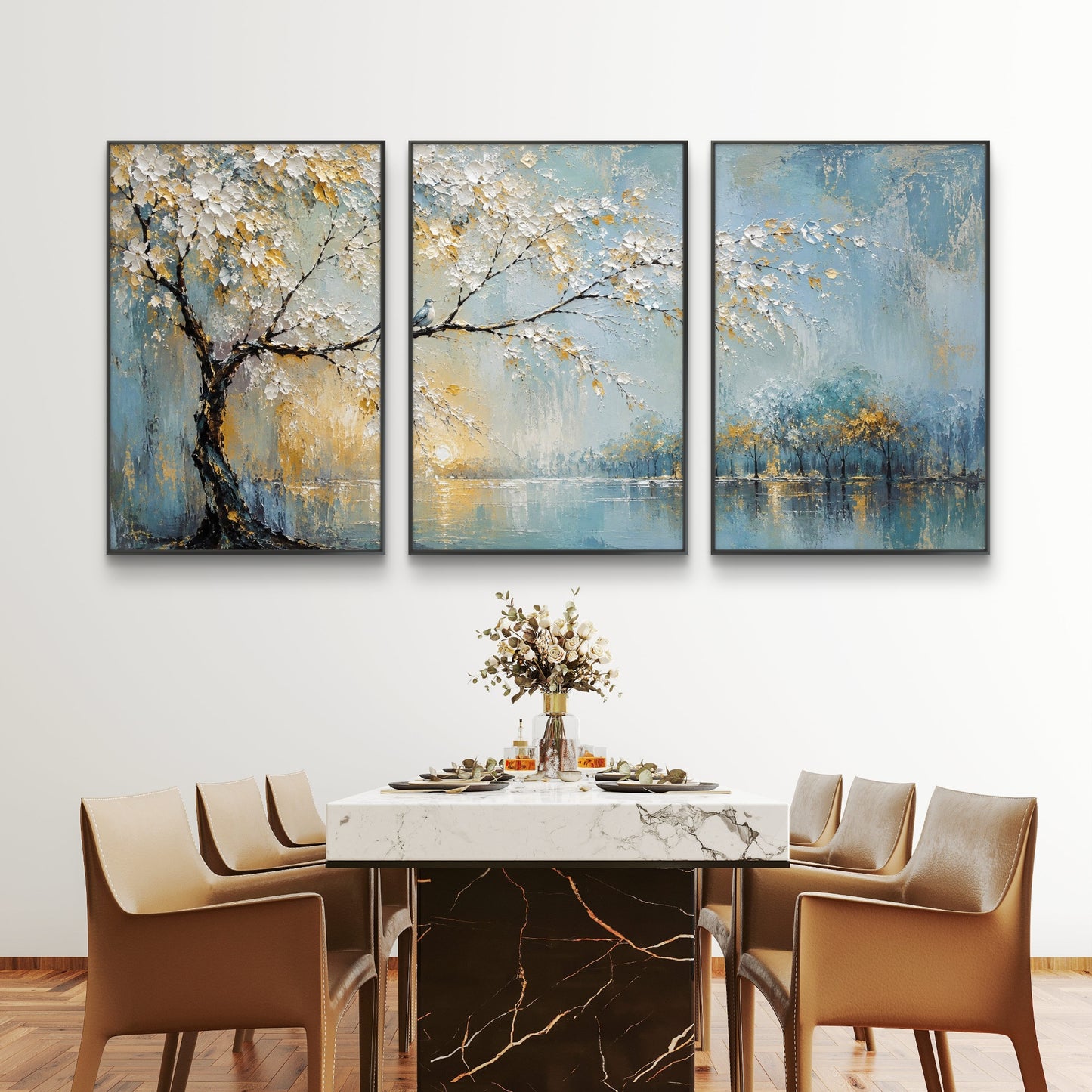 Set of 3 Abstract Art Premium Canvas Painting - Buy Online | Decor By Neon