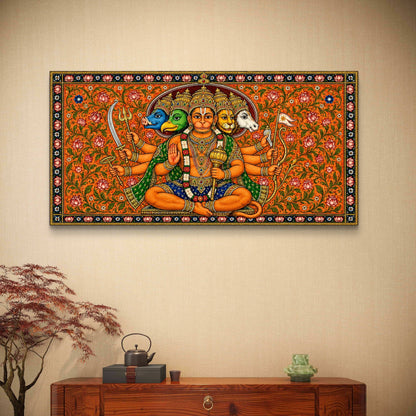Panchmukhi Hanuman Ji Premium Canvas Painting