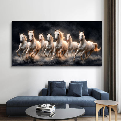 Seven Horses Premium Canvas Painting