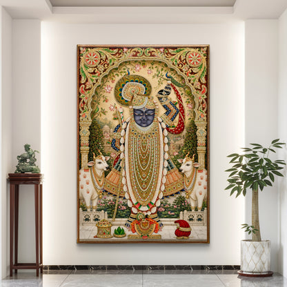 Traditional Pichwai Shrinathji Premium Canvas Painting