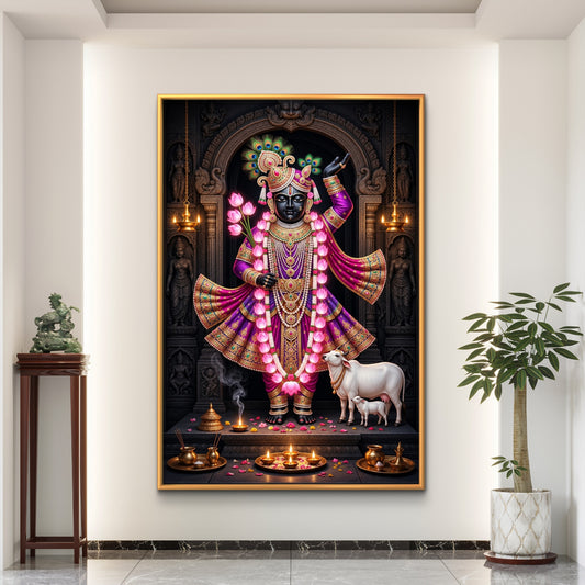 Traditional Pichwai Shrinathji Premium Canvas Painting - Premium Wall Art | Decor By Neon