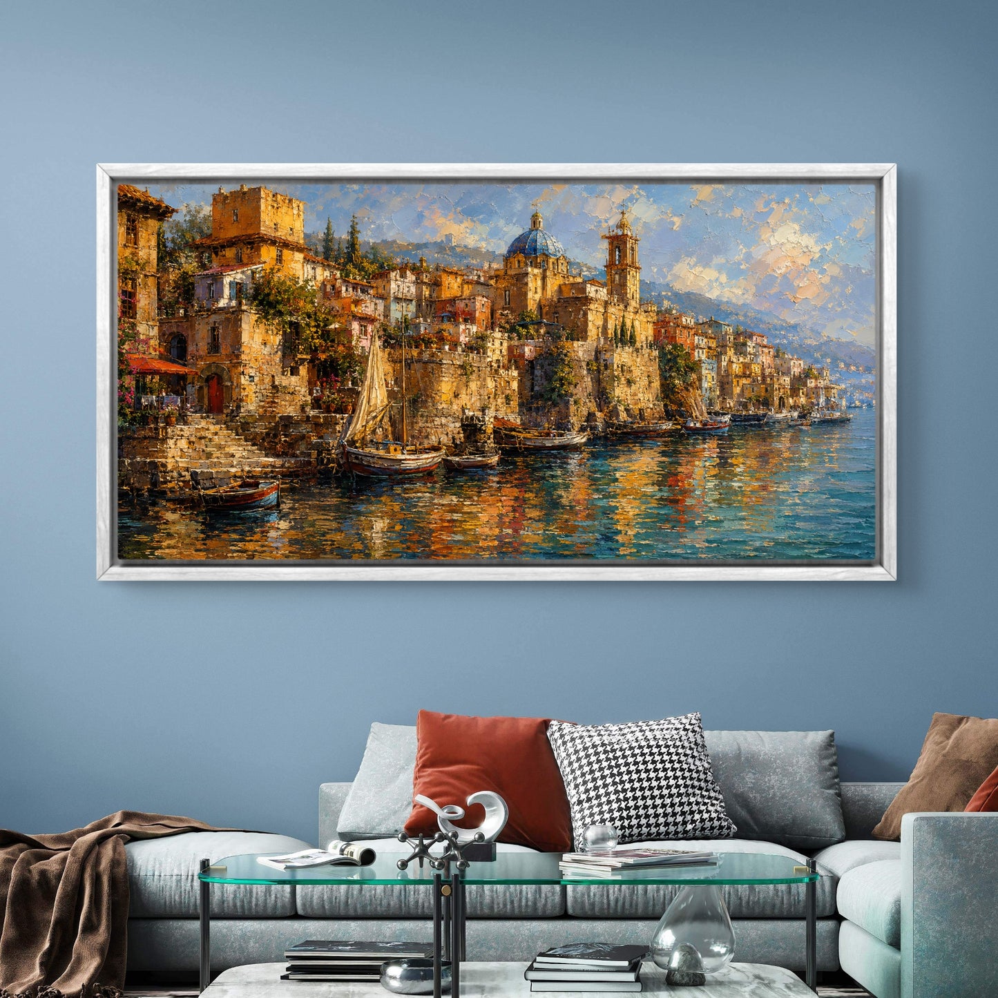Banaras Ghat Premium Canvas Painting - Buy Online | Decor By Neon