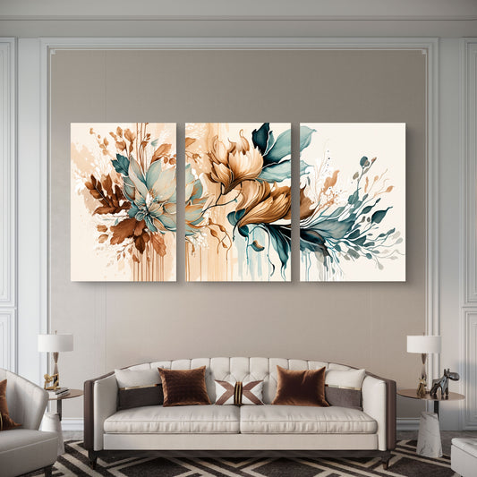Set of 3 Abstract Art Premium Canvas Painting - Premium Wall Art | Decor By Neon