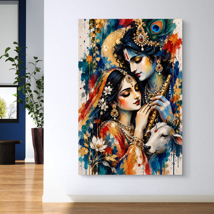 Radha Krishna Premium Canvas Painting
