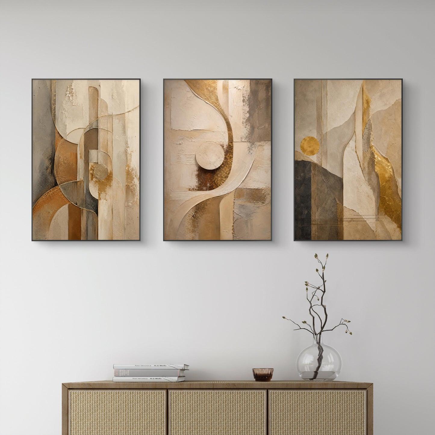 Set of 3 Abstract Art Premium Canvas Painting - Buy Online | Decor By Neon