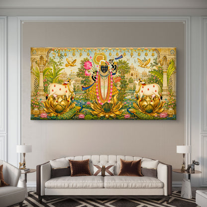 Traditional Pichwai Shrinathji Premium Canvas Painting