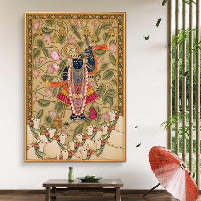 Traditional Pichwai Shrinathji Premium Canvas Painting