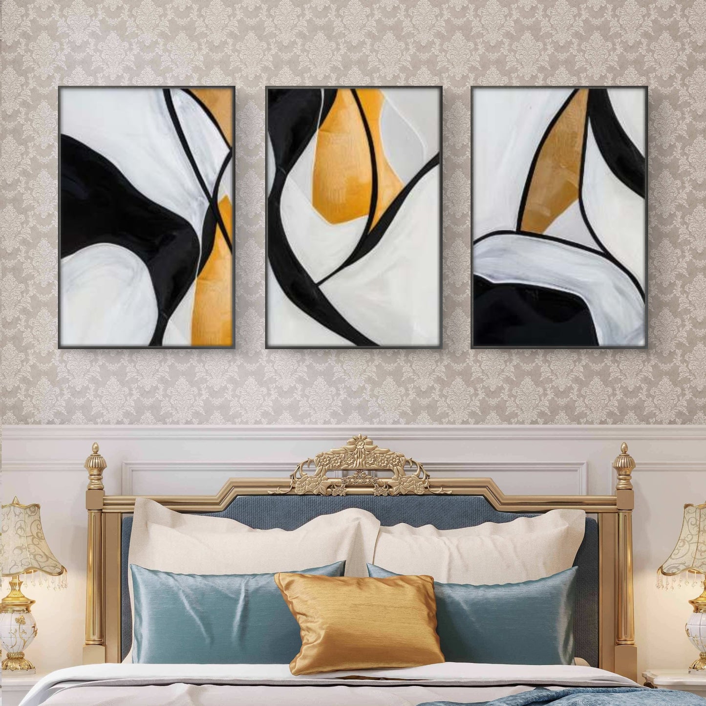Set of 3 Abstract Art Premium Canvas Painting - Buy Online | Decor By Neon