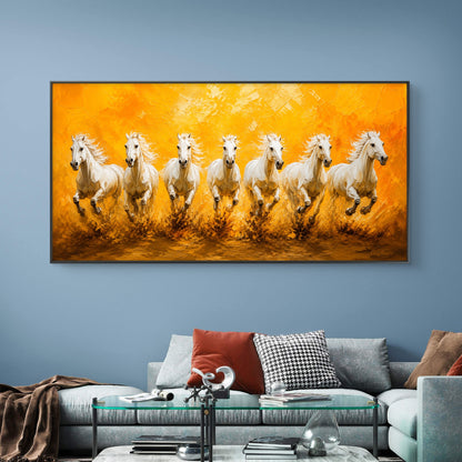 Seven Horses Premium Canvas Painting