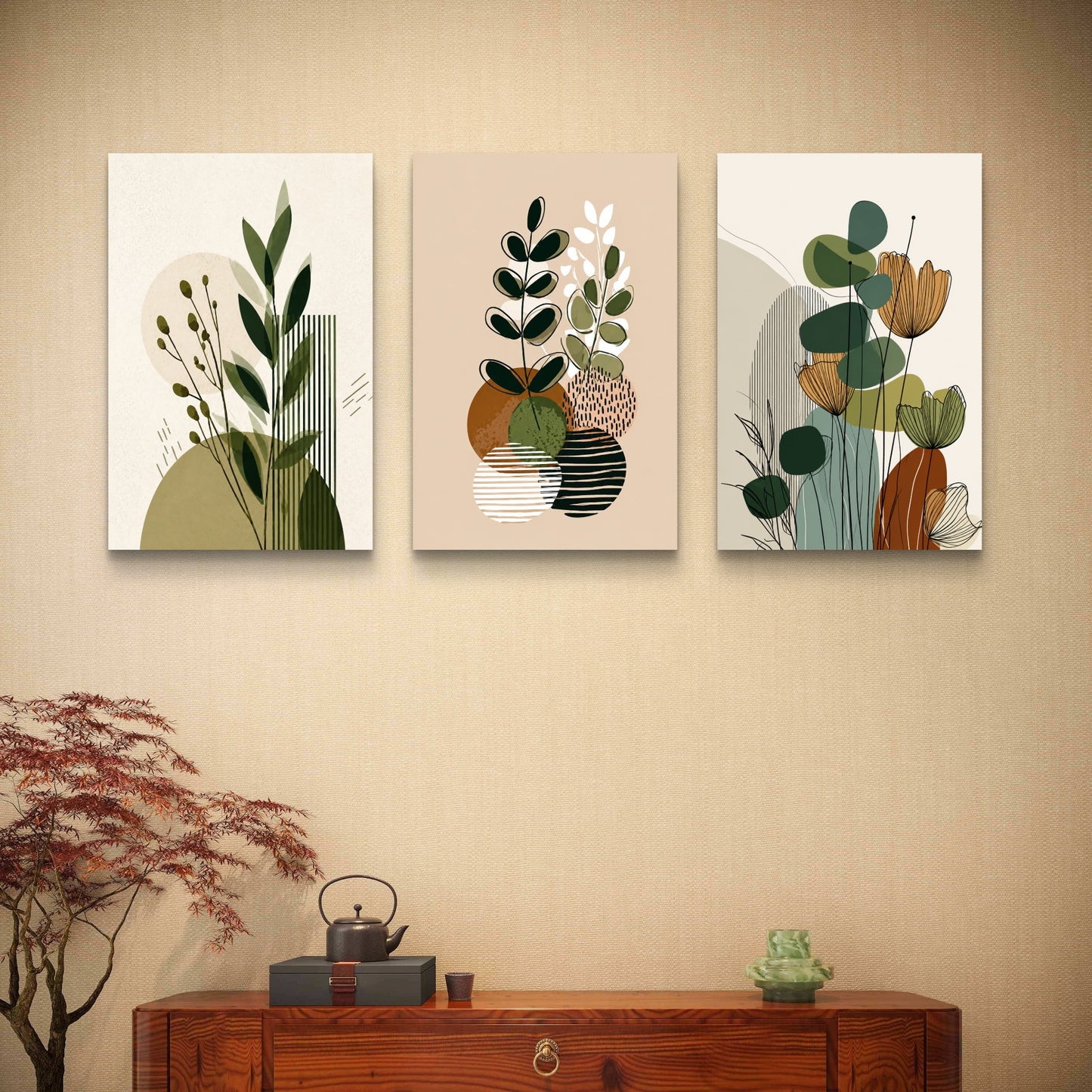Set of 3 Abstract Art Premium Canvas Painting - Buy Online | Decor By Neon