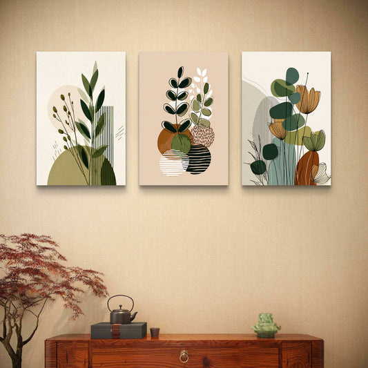 Set of 3 Abstract Art Premium Canvas Painting - Premium Wall Art | Decor By Neon