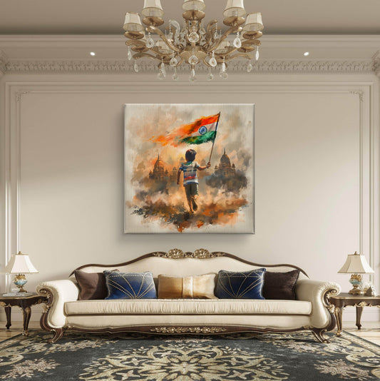 Little Patriot Premium Canvas Wall Painting