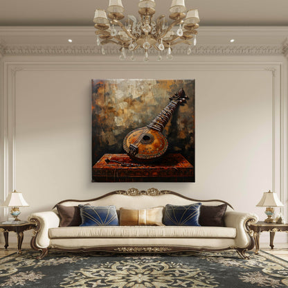 The Vintage Veena Premium Canvas Wall Painting