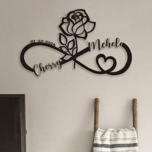 Infinity Love Metal Wall Art, Unique/Customized Metal Wall Art Gift, Metal Wall Art for Wedding/Anniversary Gifts