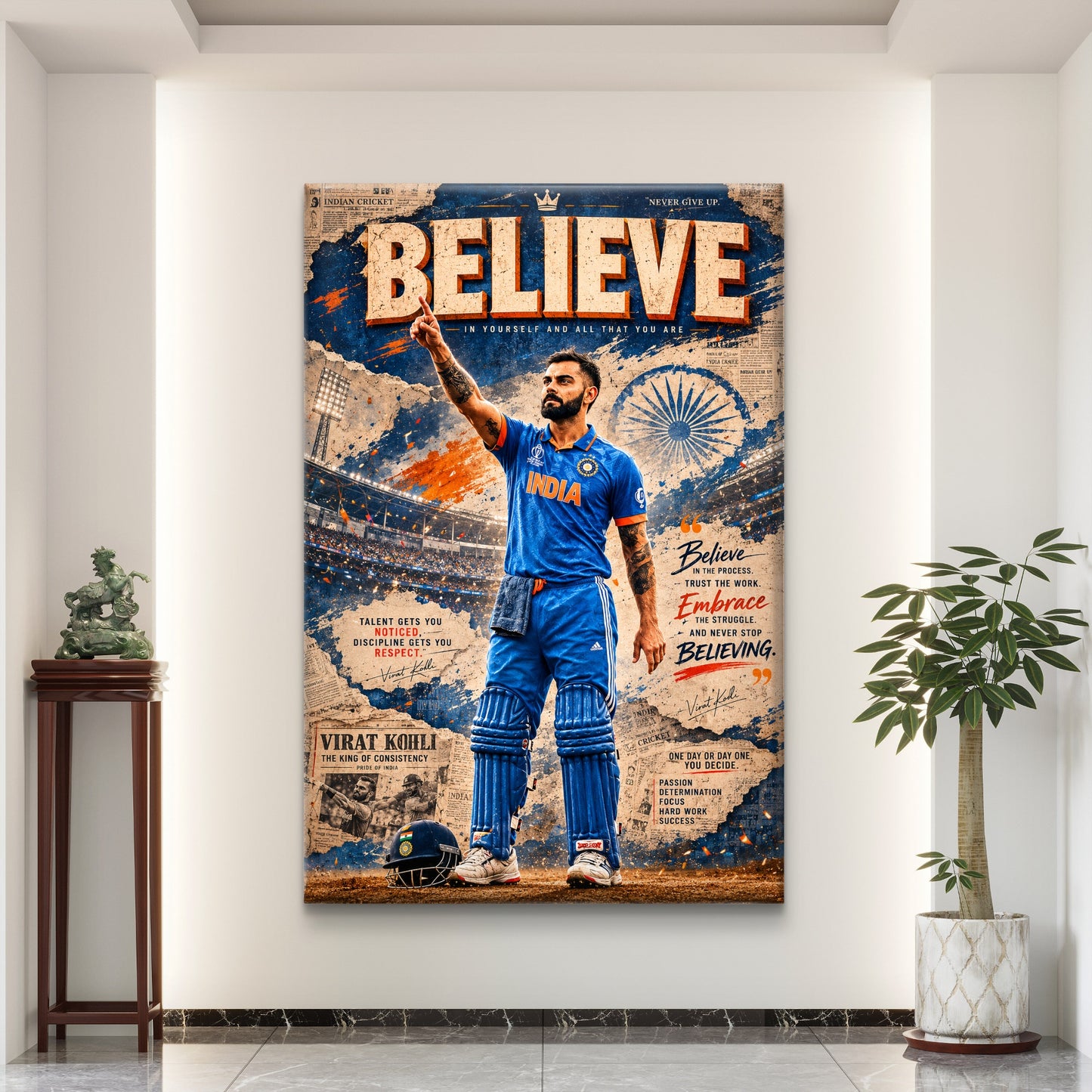 Virat Kohli  Premium Canvas Painting - Buy Online | Decor By Neon