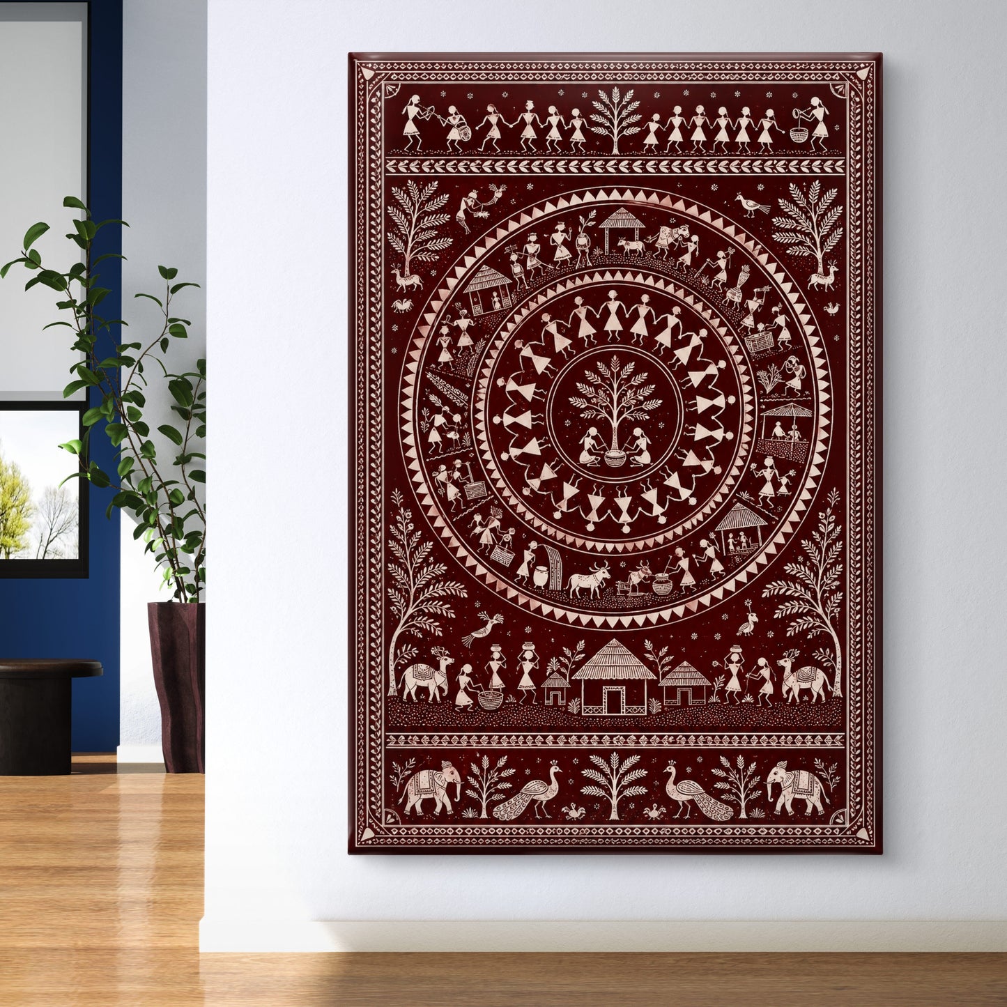 Warli Art Premium Canvas Painting - Buy Online | Decor By Neon