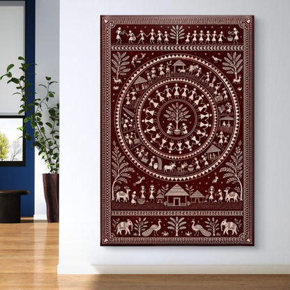 Warli Art Premium Canvas Painting