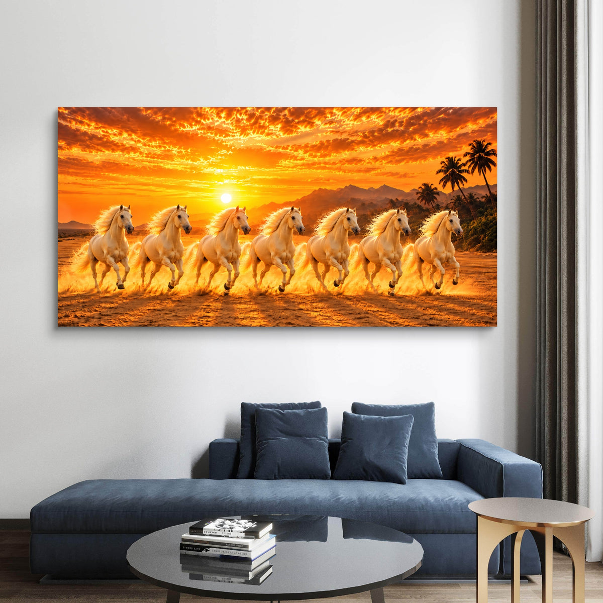 Seven Horses Premium Canvas Painting - Buy Online | Decor By Neon