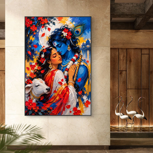 Radha Krishna Premium Canvas Painting - Canvas Wall Art | Decor By Neon
