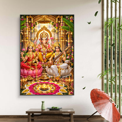 Ganesh Lakshmi Ji Premium Canvas Painting