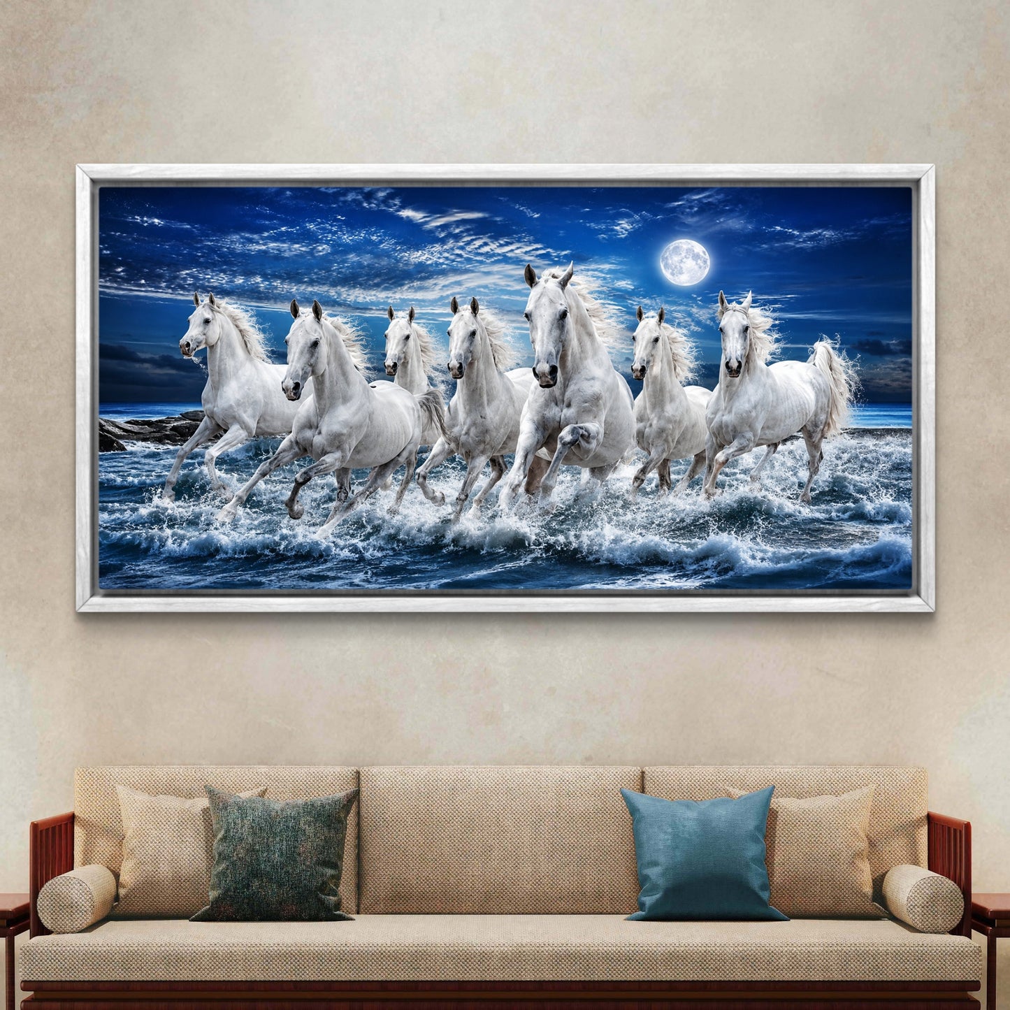 Seven Horses Premium Canvas Painting - Buy Online | Decor By Neon