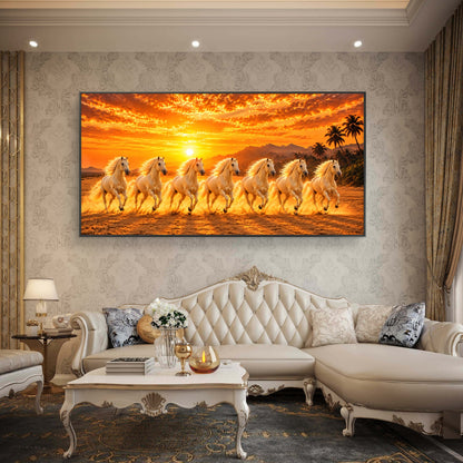 Seven Horses Premium Canvas Painting