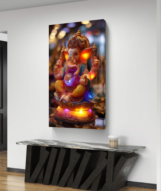 Lord Ganesha Idol Premium Acrylic Wall Art for Home & Temple Decor