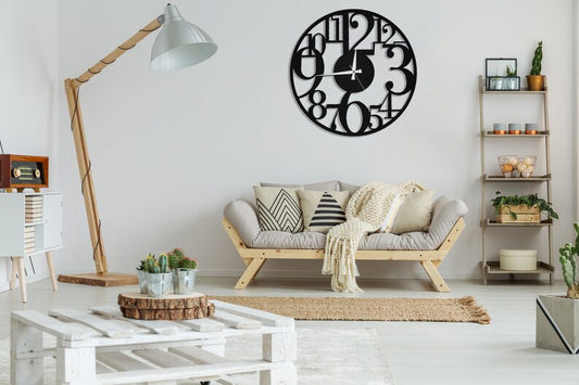 Minimalist Circular Numeric Metal Wall Clock, Modern Circular Black Metal Wall Clock, Wall Art, Silent Clock