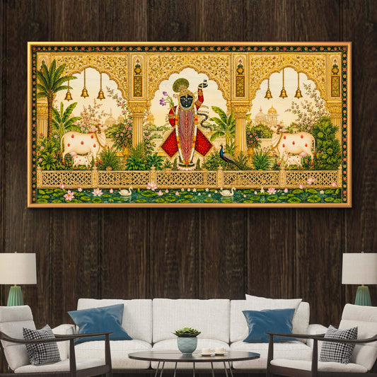 Traditional Pichwai Shrinathji Premium Canvas Painting - Premium Wall Art | Decor By Neon
