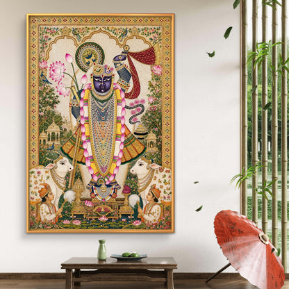 Traditional Pichwai Shrinathji Premium Canvas Painting