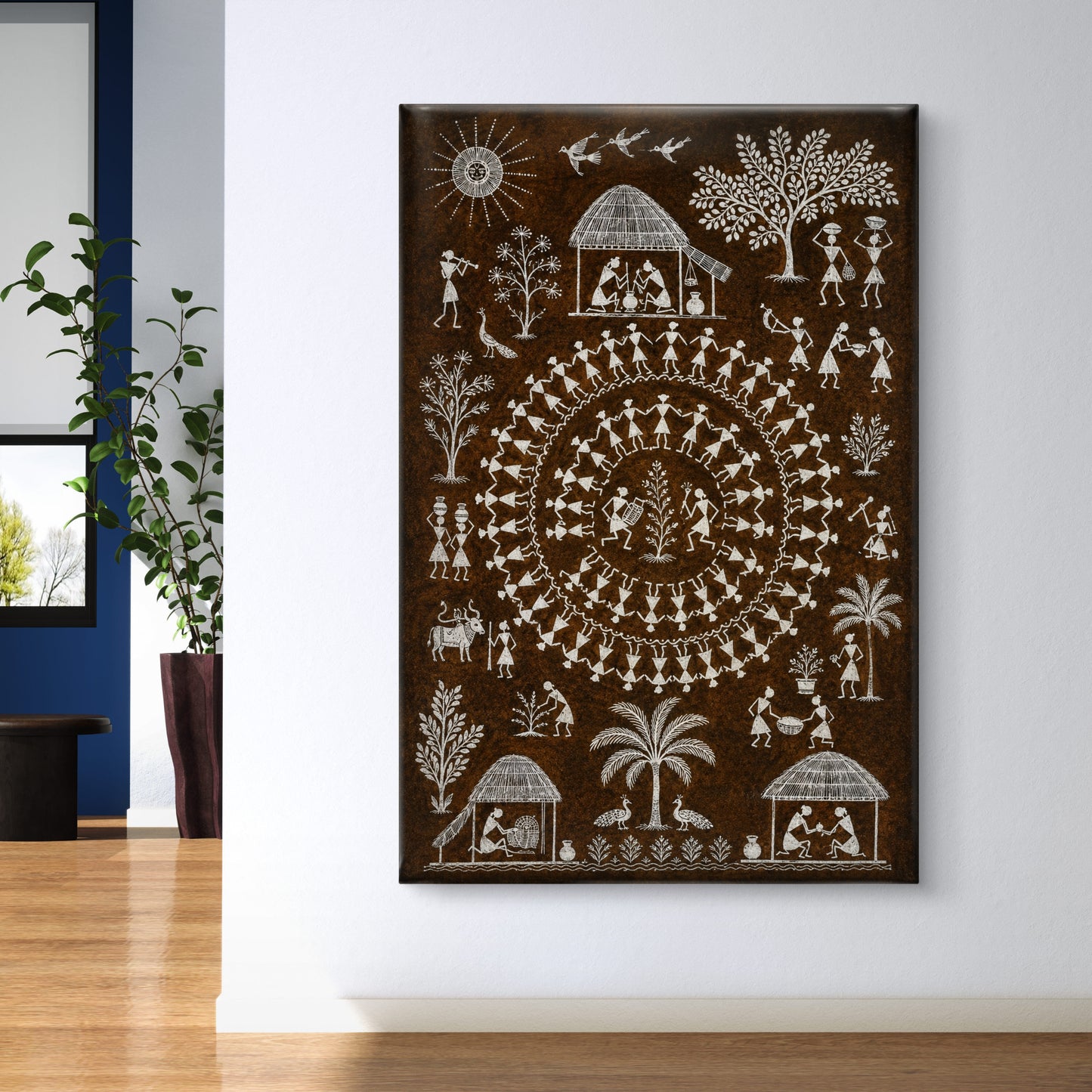 Warli Art Premium Canvas Painting - Buy Online | Decor By Neon