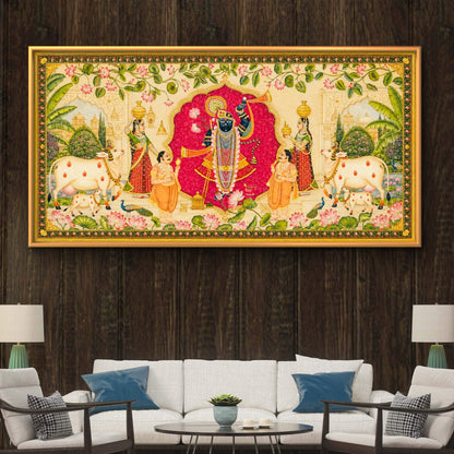 Traditional Pichwai Shrinathji Premium Canvas Painting
