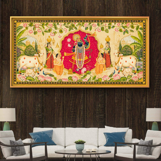 Traditional Pichwai Shrinathji Premium Canvas Painting - Premium Wall Art | Decor By Neon