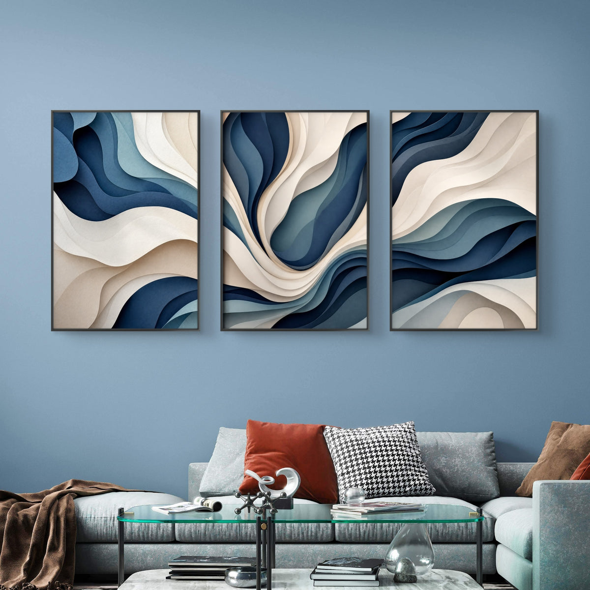 Set of 3 Abstract Art Premium Canvas Painting - Buy Online | Decor By Neon